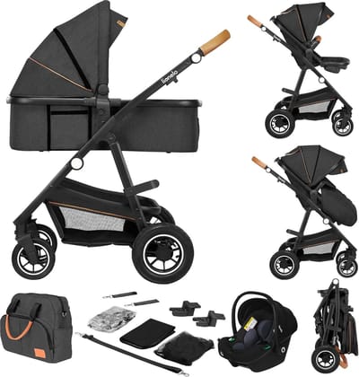 Combi Kinderwagen - Reiswieg Buggy - Veilig Onderweg - ADAC 5 Sterren - 0-4 Jaar - Zwart