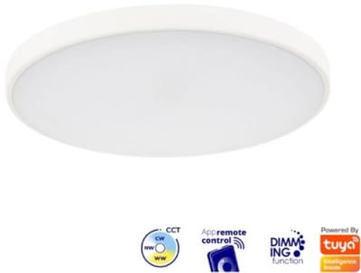 Slimme LED Plafondlamp Plafon - 20W - CCT - WiFi/Bluetooth - Ø390mm - IP20 - Wit