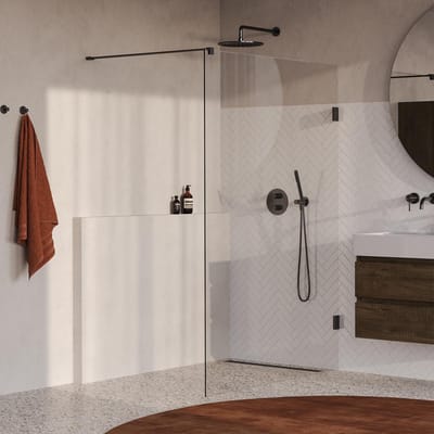Brauer Void - Inloopdouche - Helder Glas - 140 x 200 cm - incl. Glascoating - PVD Gunmetal Geborsteld