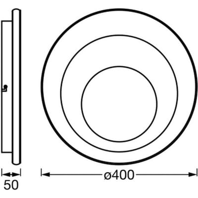 OSRAM ORBIS SPIRAL RD CL LED plafondlamp 400mm, wit, 27W, 3000lm, lichtkleur warmwit, effectieve indirecte en directe lichtverdeling, long life, rond, IP20, 3000K.