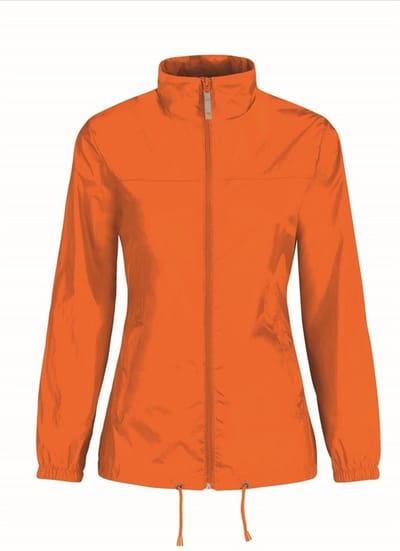 B&C Windbreaker - oranje - Sirocco windjas - met capuchon - dames XS Oranje
