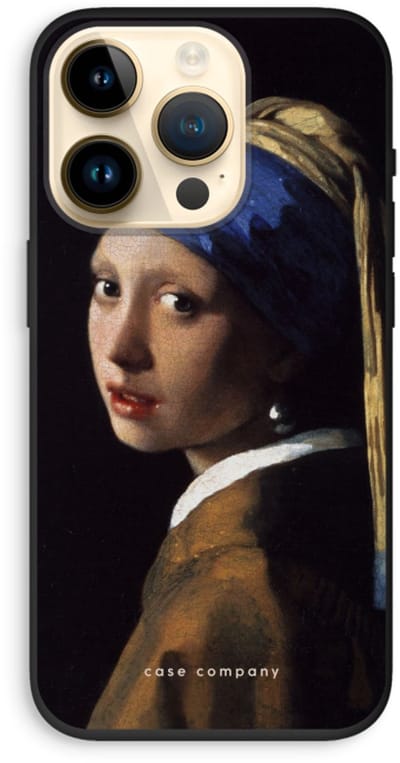 Case Company® - Hoesje geschikt voor iPhone 14 Pro hoesje - The Pearl Earring - Biologisch Afbreekbaar Telefoonhoesje - Bescherming alle Kanten en Schermrand