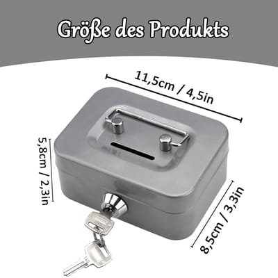 Kleine geldcassette - veilig opbergen - 1 stuk - met sleutel