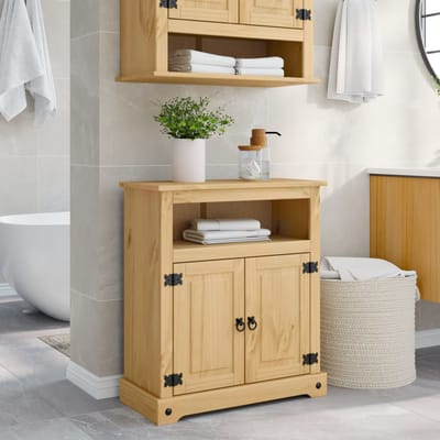 vidaXL - Badkamerkast - Corona - 70x33x80 - cm - massief - grenenhout