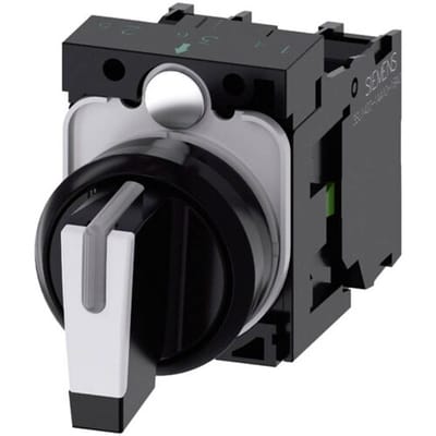 Siemens 3SU11002BL601NA0 3SU1100-2BL60-1NA0 Knevelschakelaar Verlicht Knevel Zwart, Wit 2 x 45 ° 1 stuk(s)