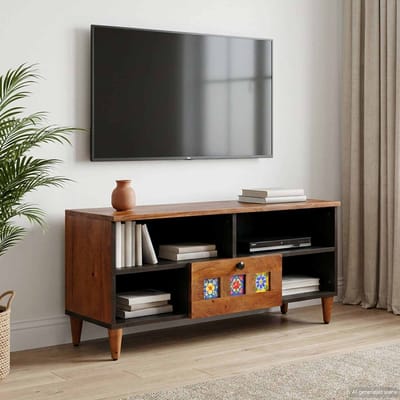 vidaXL - TV - Kast - Walnotenhout - 100 - x - 33 - x - 46 - cm - Massief - Mango - Hout
