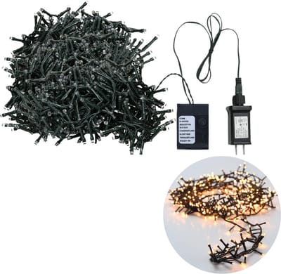Cheqo® Kerstboomverlichting - Micro Clusterverlichting - Kerstlampjes - Led Verlichting - Kerstverlichting voor Binnen en Buiten - 560 LED's - 11 Meter - Extra Warm Wit - 8 Functies + Geheugen