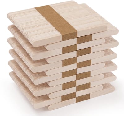 600 stuks ijslollystokjes hout, ijslollystokjes houten stokjes, houten stokjes om te knutselen, houten stokjes, knutselstokjes hout, houten spatel DIY handwerk - 114 mm x 9 mm x 2 mm