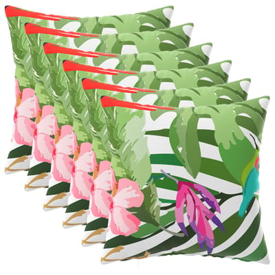 vidaXL - Kussensloop - 6 - pcs - HEERLEN - Zwart - 30 - x - 30 - cm - Polyester