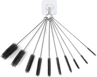 10 Stks Buis Borstel Nylon Fles Pijp Cleaner Set met Zelfklevende Haken Fles Reinigingsborstel, Borstels voor Kleine Ruimtes Multi-Size Stro