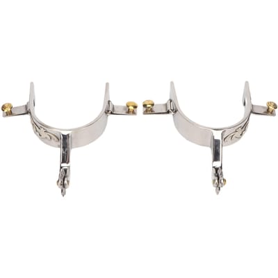 2 Stuks Paardensporen Roestvrij Staal Western Cowboys Sporen met Roterend Tandwiel voor Paardensport white