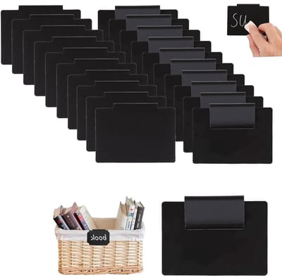 Pack van 20 Labelhouders en Clips voor Opbergbakken, Ideaal voor Keuken en Eetkamer, Organiseer je Labels en Clips Efficiënt