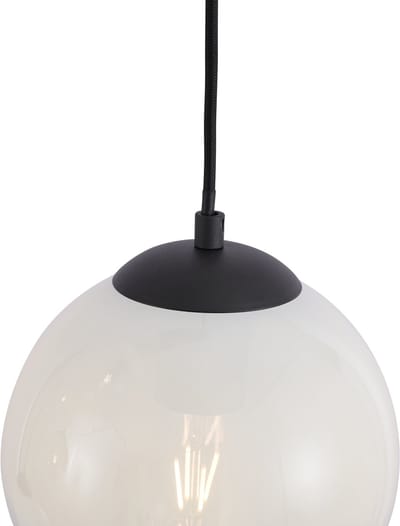 QAZQA misty - Moderne Hanglamp voor boven de eettafel | in eetkamer - 7 lichts - Ø 72 cm - Zwart - Hal / Vide