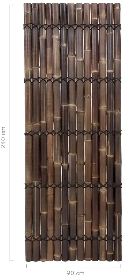 Masters of Bamboo® Bamboe Schutting Halfrond - 90 x 240 cm - Zwart - Tuinscherm / Bamboe scherm