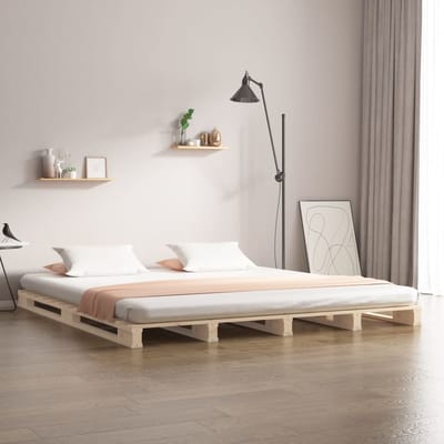 vidaXL - Palletbed - massief - grenenhout - 200x200 - cm