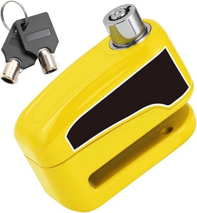Motorfiets Schijfremslot - Alarm Rotor Hangslot - Diefstal Beveiligen - Waterdicht Aluminiumlegering - 8 cm - Geel