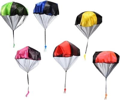 Parachutespellen Set - Vliegend Speelgoed - Groepsactiviteit Buiten - Stimuleert Teamwork - 6 Stuks - Multicolor