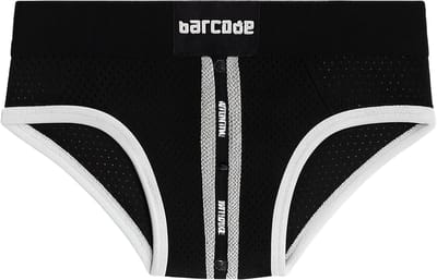 Barcode Berlin Mesh Brief Sicile Black-White - MAAT S - Erotisch Heren Ondergoed - Slip voor Man - Sexy mannen Slip
