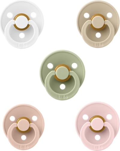 Bibs fopspenen 0-6 maand set 5 stuks Blossom,Sage,White,Vanilla en Blush maat 1