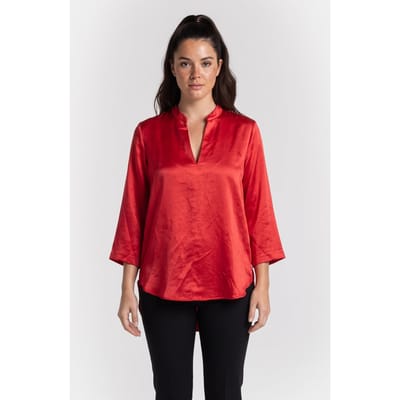 ARKET Holk Satin Silk Top Red Größe: 34 | Longsleeves Outlet | Damen | Rot