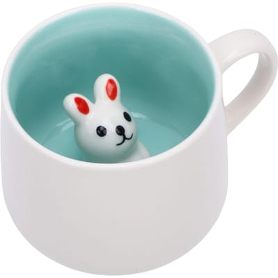 Tasse en Céramique Animale 3D Grande Capacité Tasse à Eau Dessin Animé Surprise à l'Intérieur 350ml 12oz Lavable au Lave-Vaisselle et au Micro-ondes Type 2