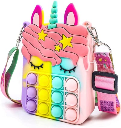 New Age Devi - Kinderrugzak met Fidget Speelgoed - Eenhoorn Tiktok Push Pop Bubble Schoudertas - Boekentas die Anti-Stress Speelgoed bevat - Ideaal voor School!