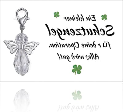 Sleutelhanger als geluksbrenger, engel pendant met organza zak, perfect cadeau voor ziekenhuis en aanmoediging