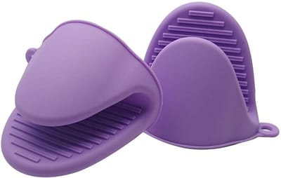 ovenwanten voor instant pan- of keukengebruik als pannenlap of bakhouder Ovenwant en wanthouders kunnen worden gebruikt bij het koken op een grill Knijpgrepen Keuken (2pcs/set, Purper)
