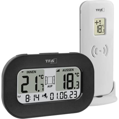 TFA Dostmann Funk-Thermometer COOL@HOME 30.3046.01 Draadloze thermometer digitaal Zwart