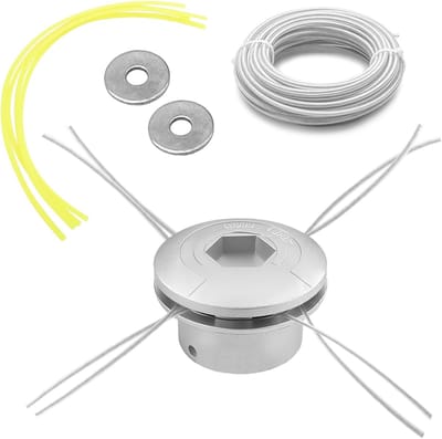 Aluminium Draadkop - Grasmaaierkop Trimmerkop - Onkruid Verwijderen - Universele Pasvorm - 10m x 3mm - Zilver