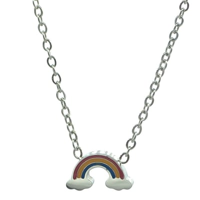 Ketting voor meisje – Regenboog hanger – Verstelbare lengte 40 + 5 cm – Premium staal