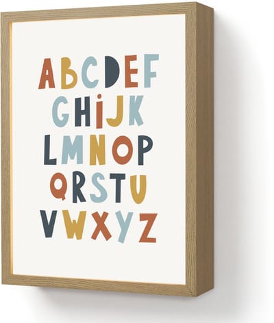 Nachtlampje 30x40 cm - Kinder lamp - Alfabet - Educatief - Letters leren voor kinderen - Kleuren - Tafellamp kinderkamer draadloos - Slaapkamer lampje - Bedlamp kinderen - Kinderlampje - Wandlamp babykamer - Nachtlampjes