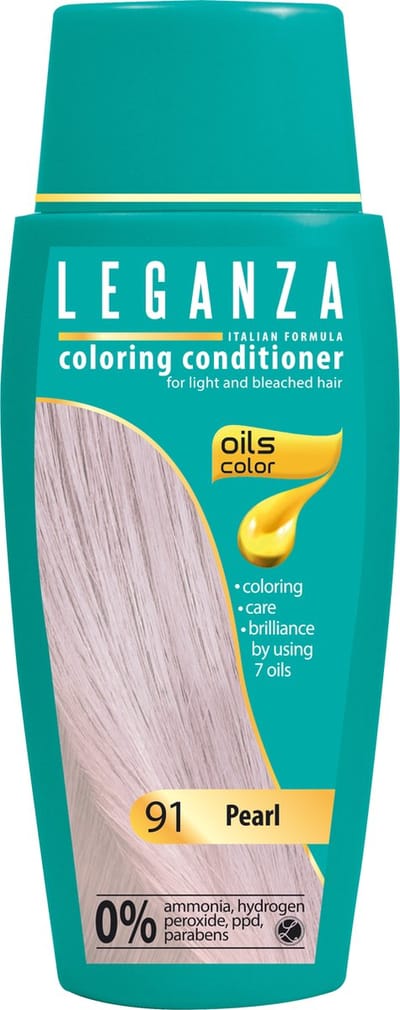 Leganza Coloring Conditioner Pearl – Natuurlijke Kleurspoeling Parelmoer Blond – Semi-Permanente Haarkleuring met Natuurlijke Oliën – Zonder Ammoniak – 150ml
