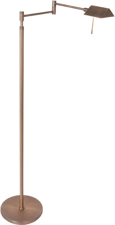 Vloerlamp Retina 3083BR Brons, Hoogte verstelbaar van 110-125 cm, Draaibaar en kantelbaar, Steinhauer Exclusive, Materiaal: Glas, Metaal