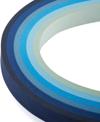 120 Quilling Paper Strips in Gradueel Blauw 530x10mm voor DIY Handgemaakte Ambachten en Feestdecoratie