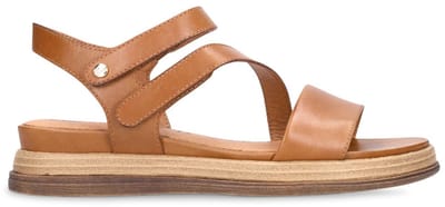 No Stress - Dames - Cognac leren sandalen - Maat 36