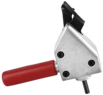 Metalen Knabbelschaar - Plaatknipper - Metaal Bewerken - Zeskantige Schacht - 1.2 mm Dikte - Zilver Rood Zwart