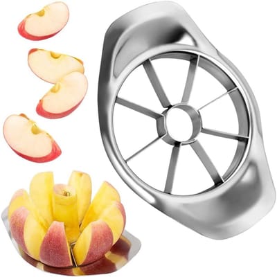 EXCITAT Snijmachine - Roestvrijstalen snijmachine - Geschikt voor appels, peren, sinaasappels, aardappelen, tomaten, avocado's - Zilver