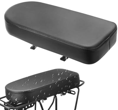 Fiets Zadel - Achterbank Zadel - Comfortabel Fietsen - Dikke Schuimvulling - 32 x 15 cm - Zwart