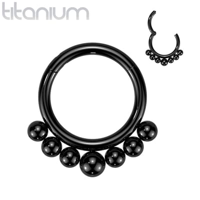 Piercing titanium Outer Graduated Balls 1.2x8 - zwart - LMPiercings
