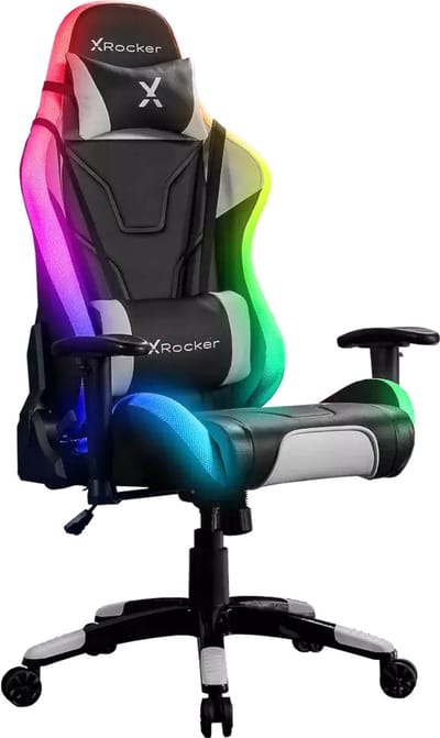 X-Rocker - Agility Sport RGB eSport Gaming Chair with Comfort Adjustability Carbon Black/White
