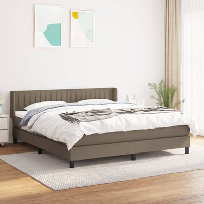 vidaXL - Boxspring - met - matras - stof - taupe - 160x200 - cm