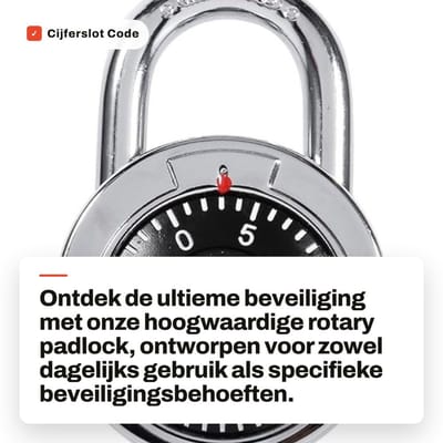 Dailygoods- Cijferslot - Cijferslot met combinatiecode - Hangslot - Luggage slot - Roestvrijstalen behuizing - Lichtgewicht en duurzaam