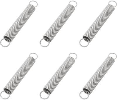 Dailygoods- Verlengveer 6 Stuks - Roestvrij Staal - 1 mm Draad - 10 mm Buitendiameter - 70 mm Lengte - Gereedschapsvrije Installatie - Veer
