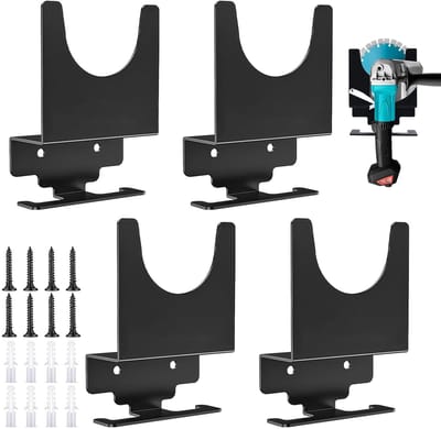 Dailygoods - Haakse slijperhouder, 4 stuks gereedschapshouders met organizer, wandhouder voor het opbergen van gereedschap, multifunctionele accessoires, garage, werkplaats​