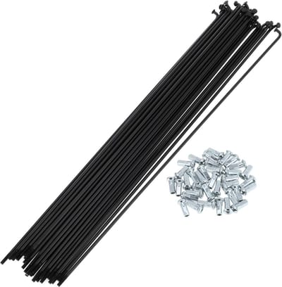 Set Fietswiel Spaken 12G 288mm Koolstofstaal Zwart