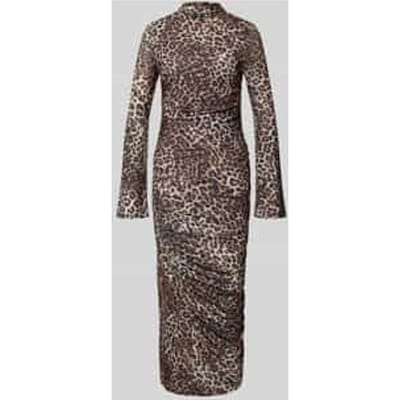 midi-jurk van elastisch mesh-crêpe