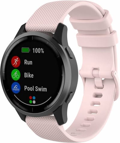 By Qubix 20mm sport bandje met motief Compatible Samsung bandje Lichtroze Geschikt voor Samsung Galaxy Watch 7 (40 & 44mm) Galaxy Watch FE Galaxy Watch 6 Galaxy Watch 6 Pro Galaxy Watch 5 5 Pro Galaxy Watch 4 4 Classic Active 2 Watch 3 (41mm)