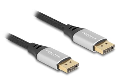 Delock DisplayPort kabel | DP2.1 (10K 60Hz) | UHBR10 (40Gbit/s) | metaal/nylon | 1 meter