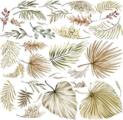 Muurstickers in Boho-stijl voor slaapkamer, woonkamer en badkamer - Zelfklevende wandtattoos met planten voor opvallende wanddecoratie